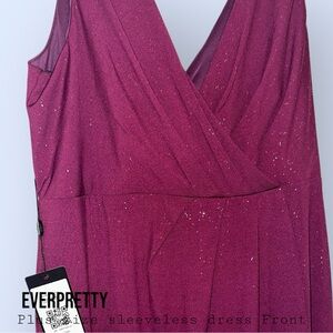 Ever Pretty Formal Plus Size Sleeveless High Slit Dress Sparkles 2x NEW